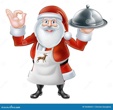 Jantar 2015 E2 De Santa Chef Christmas Convertido Ilustração Do Vetor
