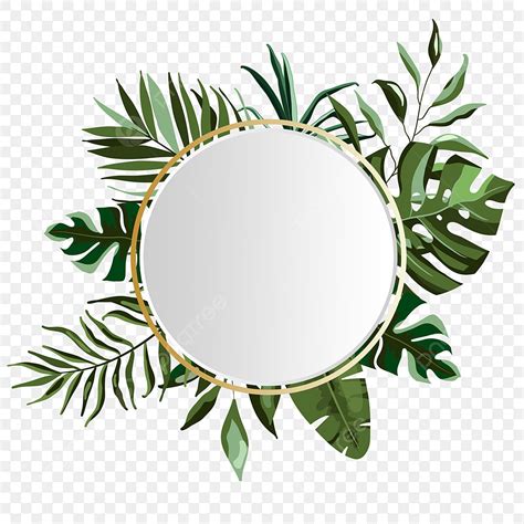 Tropic Leaves Png Picture Tropical Leaves With White Circle And Golden