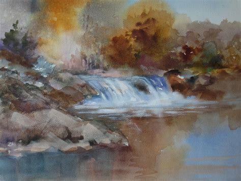 Nels Everyday Painting Waterfall Mixed Media Sold
