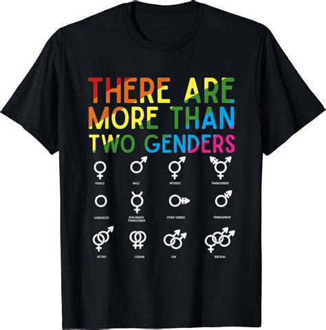 Amazon There Are More Than Two Genders Symbols Rainbow Lgbt Flag T