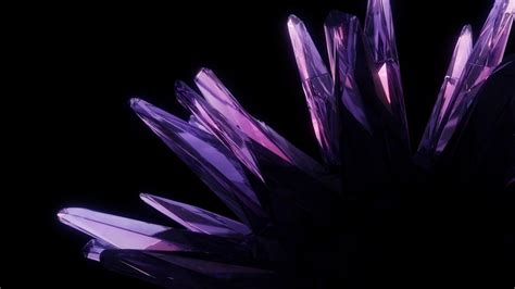 Purple Crystal In The Black Background Wallpaper Download 2560x1440