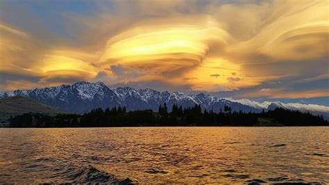 Interesting Cloud Formations At Sunset Over The Remarkables In