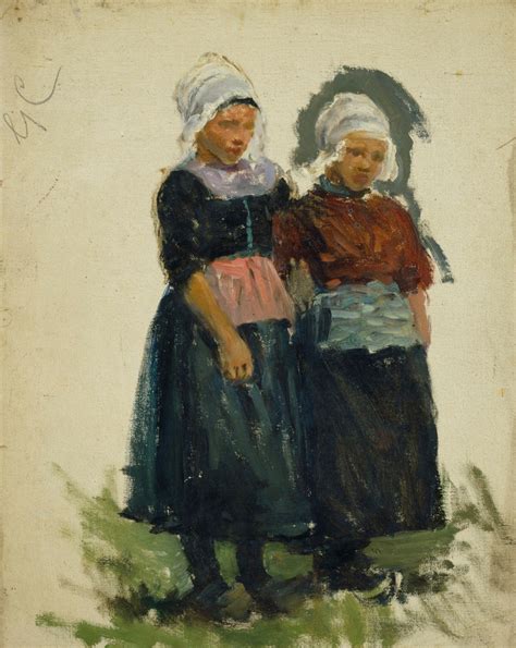 Study Of Two Young Dutch Girls Volendam Works Of Art Ra