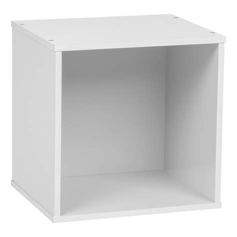 Baku Modular Wood Cube Box White
