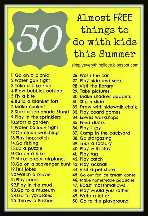 List Of Fun Things To Do In The Summer F
