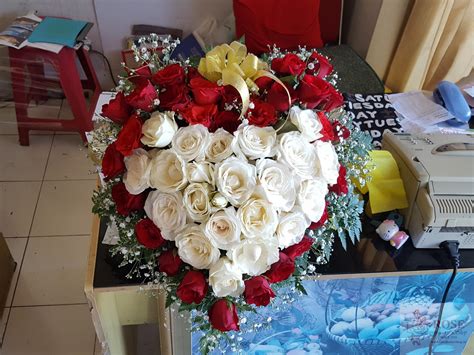 Heart Flower Bouquet Rose Rose Flower Shop Toko Bunga Denpasar