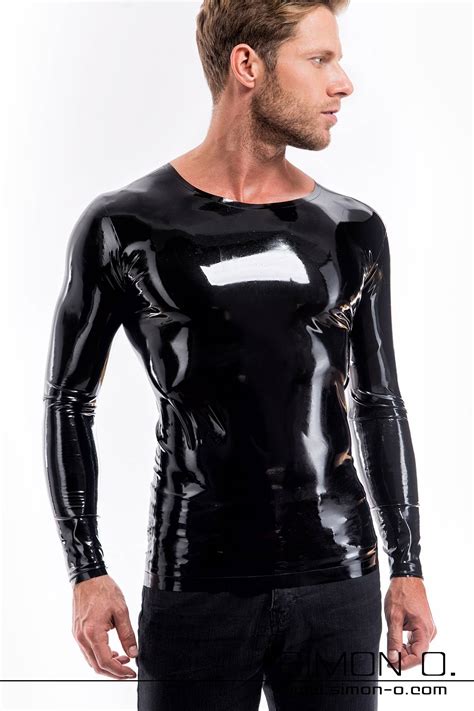 Long Sleeve Latex Shirt With Round Neckline