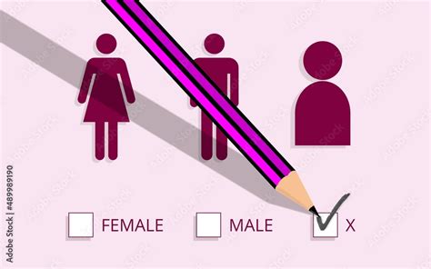 ภาพประกอบสต็อก Third Gender Classifications Representative Silhouettes Non Binary And Intersex