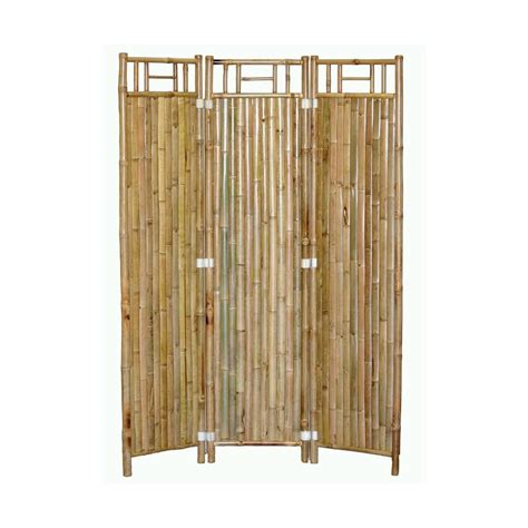 Shop Bamboo 54 3 Panel Natural Oil Bamboo Folding Indoor Privacy Screen