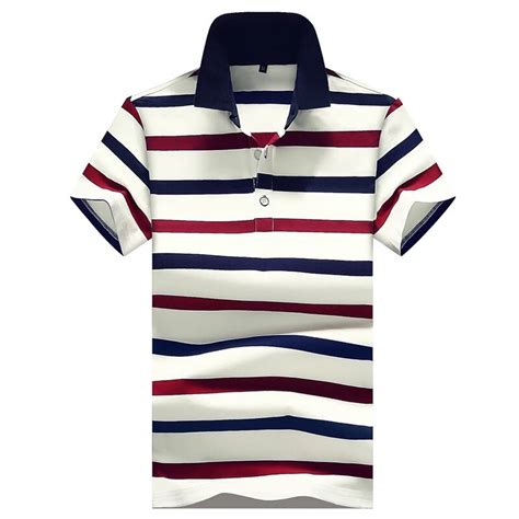 Mens Cotton Short Sleeve Polo Shirt Turn Down Tide Male Slim Polos