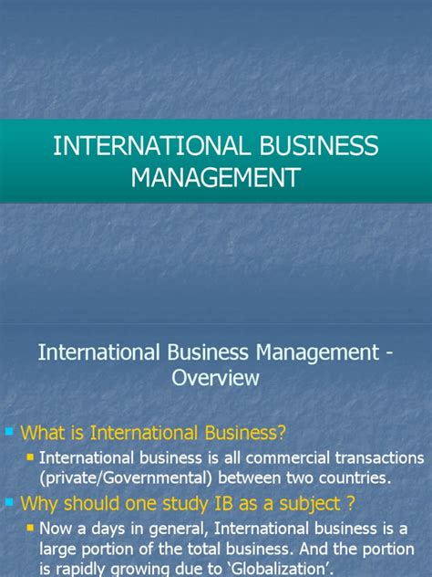 International Business Management Pdf Purchasing Power Parity