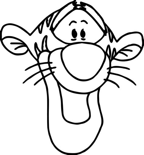 Nice Winnie The Pooh Tigger Face Coloring Pages Disney Coloring Pages