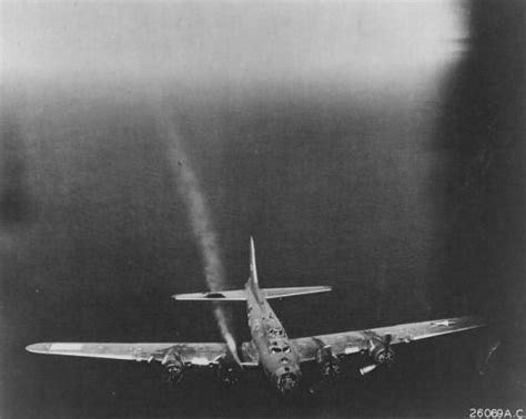 Boeing B 17f Of The 95th Bomb Group With Damage To The No 3 Engine U