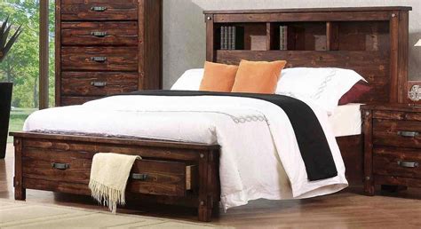 Captains bed with twin trundle and 3 built in drawers. Noble Rustic Oak King Captain Panel Bed, B219-21, Coaster ...