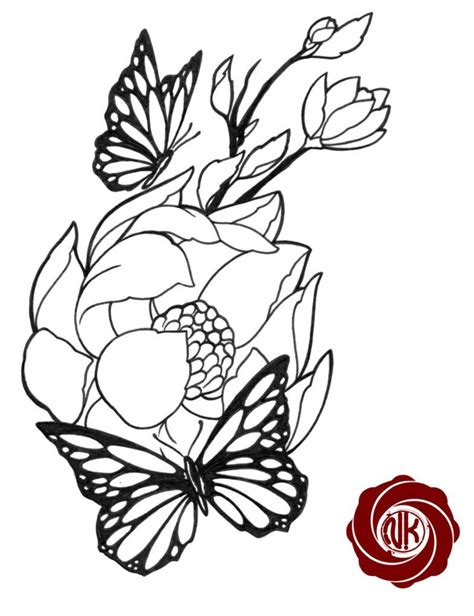Classy butterfly and star tattoo. Butterflies And Flowers Tattoo Design | Flower drawing, Flower tattoo drawings, Flower sketches