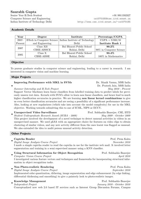 Fresher Resume Sample Templates At