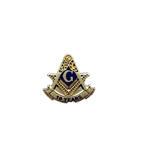 Blue Lodge 10 Years Freemason Masonic Lapel Pin Cu115ocp6r3