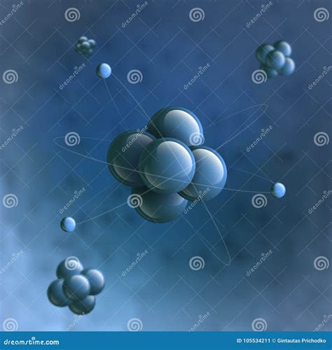Molecular Structure Of Air Molecules Vector Illustration
