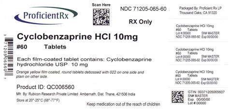 Cyclobenzaprine Hydrochloride Proficient Rx Lp Fda Package Insert