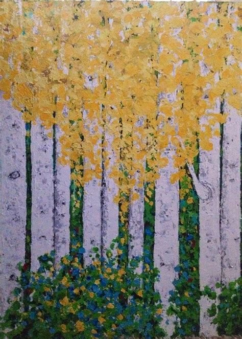 Aspen Birch Trees Original Acrylic Painting On 30 X By Vickisart 350
