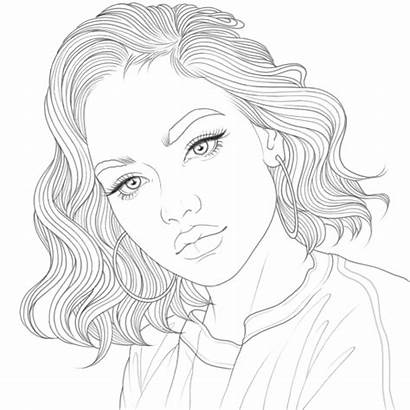 Coloring Aesthetic Girly Printable Drawings Outline Cartoon