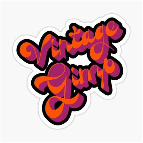 vintage gimp groovy 70s hand lettered script orange sticker by wpahat redbubble