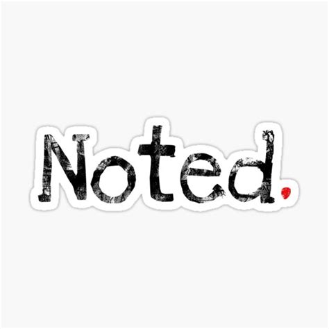 Noted Sticker For Sale By Jestprint Redbubble