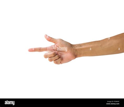 Clipping Path Hand Gesture Making Shooting Gun Shooting Two Fingers