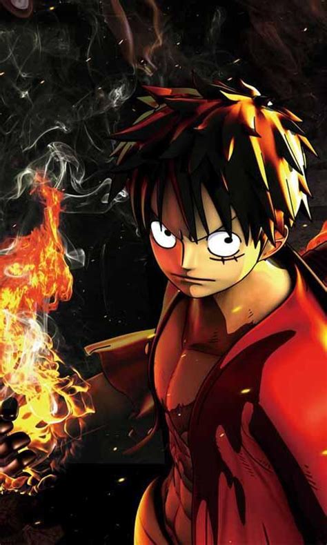 Luffy Wallpaper Hd Android One Piece Straw Hat Luffy On Blue Fire Hd