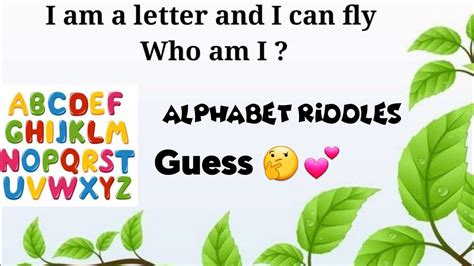Alphabet Riddles For Kids Brain Games Guess This Alphabet Riddles