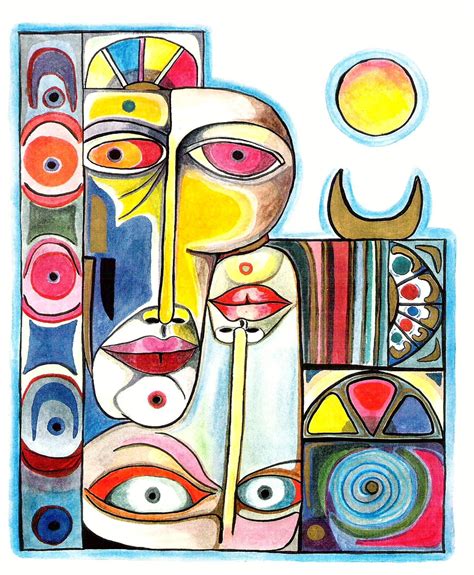 Abstract Portrait Abstract Art Plate Art Cubism Art Diy Home Deco Egyptian Folk Art Mural