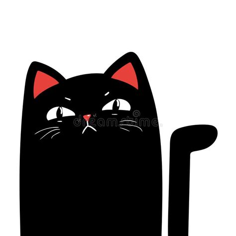 Sad Black Cat Angry Cat Vector Illustration Eps 10 Stock Vector