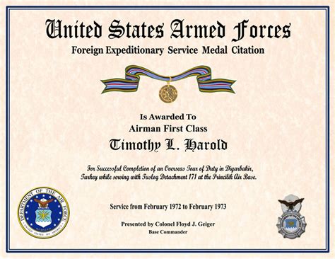 Army Good Conduct Medal Certificate Template 2 Templates Within