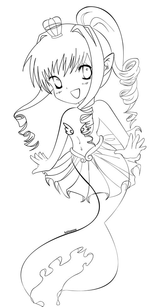 Quick fairy princess coloring pages barbie mariposa 20 line. chibi mermaid lineart by KaitouCoon on DeviantArt