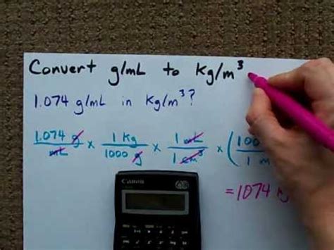 Converting kilograms (kg) to megatonne (mt) is simple. Convert g/mL into kg/m3 (units) - YouTube