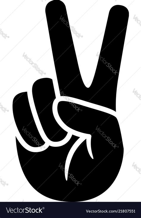 Hand Gesture V Sign For Peace Or Victory Icon Vector Image