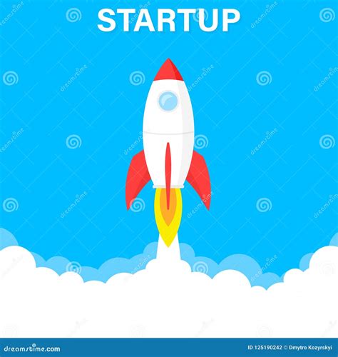 Startup Business Concept Rocket Or Rocketship Launch Idea Of