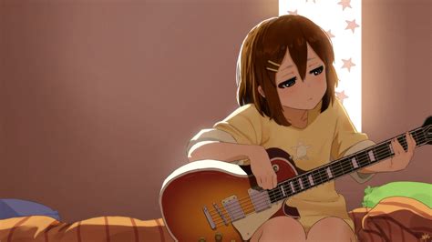 Hirasawa Yui K On Anime Girls Anime Brunette T Shirt Guitar