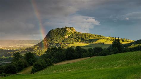View Of The Hohentwiel In The Hegau With Rainbow Baden Württemberg Bing Wallpapers Sonu Rai