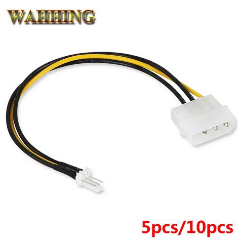510pcs 4pin Molex Male To 3pin Computer Fan Cooling Power Extension