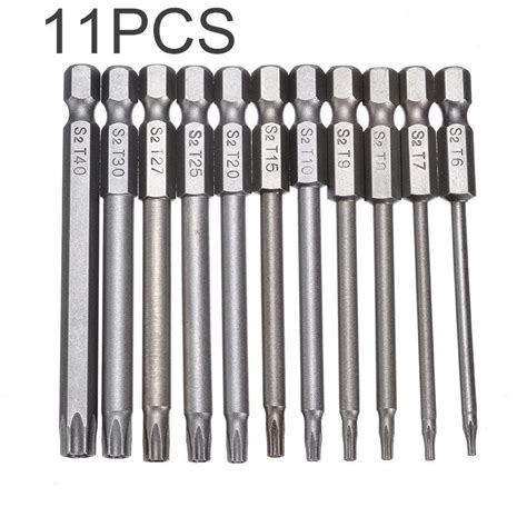 Buy 11pcs 75mm Magnetic Screwdriver Bit S2 Steel Torx Head T6 T40 14