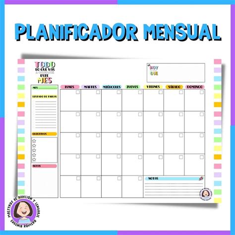 Plantilla De Calendario Planificador Mensual Degradad
