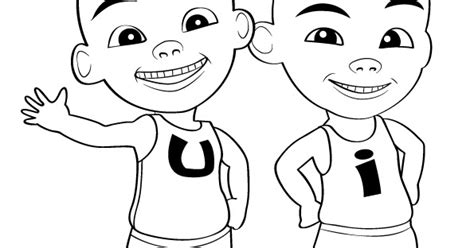 Upin And Ipin Coloring Page Sketch Coloring Page
