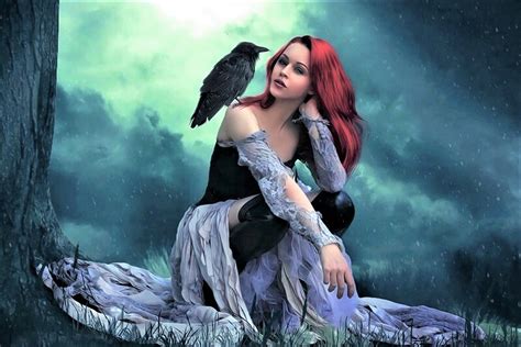 Gothic Girl With Raven By Vladnoxart Image Abyss