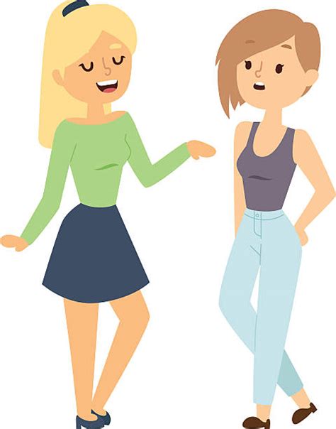 Royalty Free Two Friends Talking Clip Art Vector Images