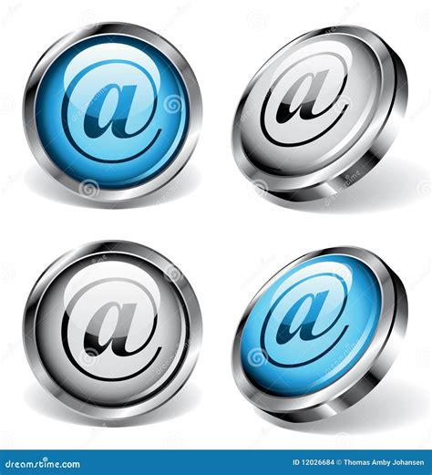 E Mail Web Buttons Stock Vector Illustration Of Silver 12026684