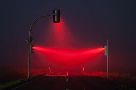 Hd Wallpaper Black Traffic Lights Stoplight Mist Red Blue Road