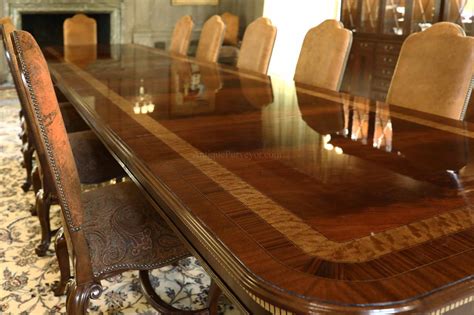 Large 24 Foot Mahogany Extension Dining Table Seats 30