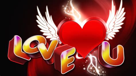 I Love You You Are My Angel Love Red Heart 3d Angel Wings