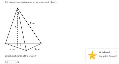 This Triangle Based Oblique Pyramid Has A Volume Of 13 Cm 9 Cm 4 Cm 3